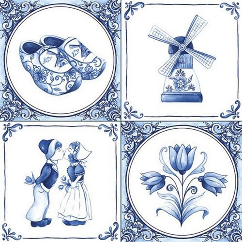 20 Servietten Städte & Länder Niederlande Collage als Tischdeko. Papierservietten mit Motiv. Auch für Decoupage und Serviettentechnik 33x33cm