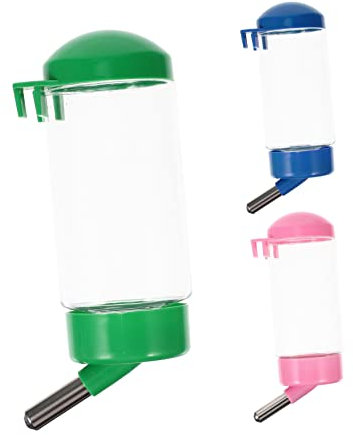 WOONEKY 3 Stück Hängender Haustier Wasserspender Pet Flasche Transparent Für Hamster Kaninchen Futterkäfige