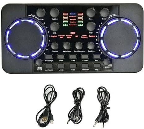 Inkoby V300 Pro Carte son compatible Bluetooth Interface audio Mixeur DJ Effet numérique Réduction du Bruit Console Enregistrement USB