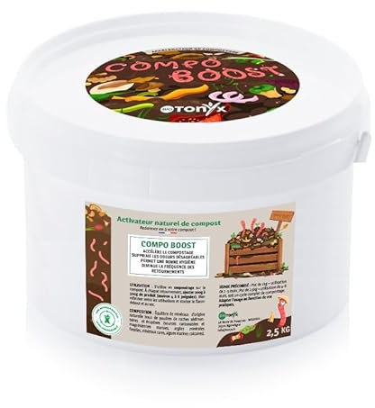 BioTonyx - Poudre Activateur Naturel De Compost - Compo Boost - Accélérateur et Désodorisant - Anti-Odeurs - Made in France - 2,5kg