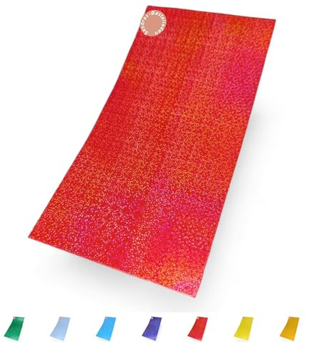 Sandras-Bastelladen - Holo Glimmer - Kerzen Verzierwachsplatte - 200 x 100 x 0,5mm Rot