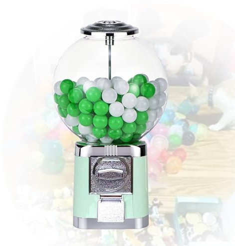 Verkaufsautomat, Ball-Bulk-Verkaufsautomat mit Schlüssel, klassischer Seifenblasenkapsel-Spielzeugspender, kommerzieller Bonbon-Kaugummiautomat, Perfekt für Spielwarenläden,Macrongreen