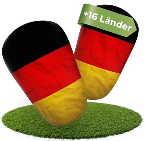 JDP Mini Schienbeinschoner WM-Special, extra kleine Schienbeinschoner Fußball Herren, Limited Edition Anti-Rutsch Mini Schienbeinschützer Kinder Fussball, Fußball Schienbeinschützer Länder-Design