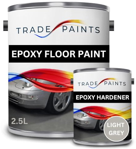 2 Pack Epoxy Garage Concrete Floor Paint - 2.5 Litre (Light Grey BS00A05)
