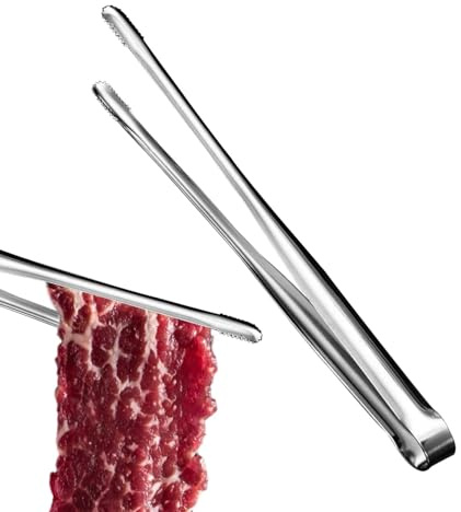 Pinza da cucina per cucinare, pinzetta da cucina in acciaio inox, pinza da cucina, pinza per alimenti resistente al calore, in acciaio inox, con rivestimento antiaderente e robusta, clip multiuso per