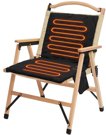 mumisuto USB Heated Seat Cushion, 3-Level Portable Heating Pad, Outdoor | USB heated cushion outdoor with 3 temperature levels Foldable pad with power bank pocket For camping and office