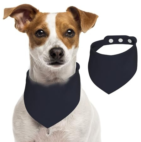 Hundehalstuch, einfarbig, waschbar, für kleine bis große Haustiere, Schal für Mädchen oder Jungen, Haustierzubehör, Schwarz
