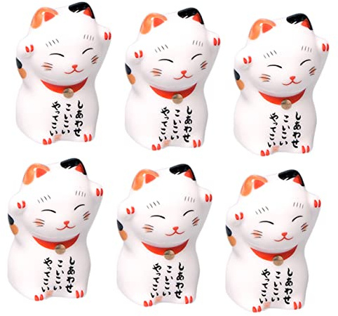 Mobestech 6pièces Porte-Baguettes Céramique Style Japonais Repose-Baguettes avec Support pour Cuillère Et Fourchette Lot