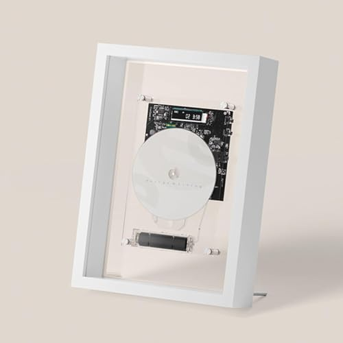Axazcs Music Frame CD Player, Wall Mountable CD Decorative Photo Frame with Remote Control, 5.0 Bluetooth/3.5mm AUX Output, Without Speakers, for Home Office Gallery