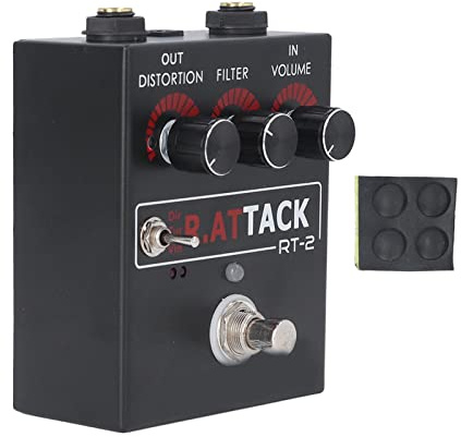 Eujgoov Guitareffekt Pedal Single Distortion Bass Mini Typ DC Schnittstelle 3 Gänge mit Schmutzigem -Vintage -Ton für E Gitarren Effekt, Praktischer Gebrauch