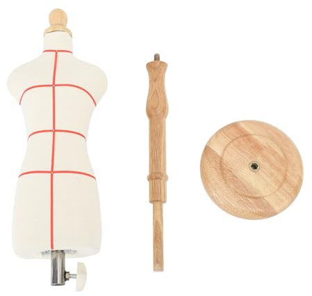 Weibliche Schneiderpuppe Torso |Buchenholz & Leinwand zum Nähen/Ausstellen/Schneidern |Verstellbarer Ständer, realistische Form für Kleidungsdesign