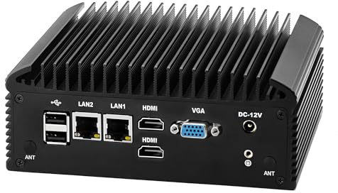 MNBOXCONET Industral Mini PC Fanless Low Power N305, Micro Embedded PC DDR4 0GB RAM 0GB SSD Barebone, WiFi/BT, Small Box Computer with 2 x RS232/422/485 COM, 2 x GbE LAN