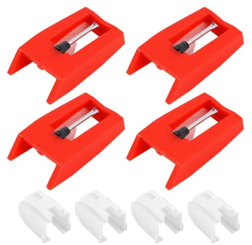 4 pcs Agujas para Tocadiscos de Diamante, Aguja de Repuesto para Tocadiscos y Fonógrafos, Accesorio para Reproductor de Tocadiscos Vinilo Compatible con Diversos Modelos