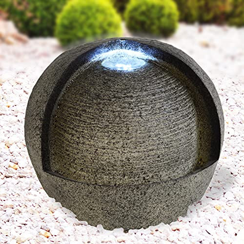 Gartenbrunnen Brunnen Zierbrunnen Zimmerbrunnen Brunnen Lebens-Quelle mit LED-Licht 230V Wasserfall Wasserspiel für Garten, Gartenteich, Terrasse, Teich, Balkon Sehr Dekorativ