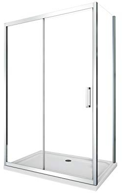 Box Doccia Angolare Parete Fissa Laterale e Porta Scorrevole Frontale Reversibile 6 mm Easy-Clean H.190 (67,5-70 fisso x 115-120 porta)