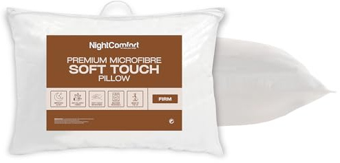 Night Comfort Cuscino di supporto super rigido per chi dorme di lato, confezione da 1, in microfibra ipoallergenica, con imbottitura in fibra cava