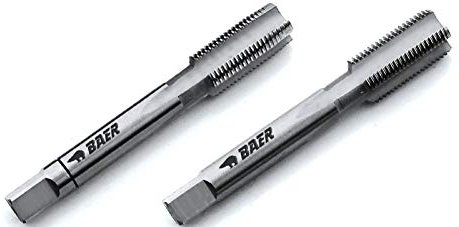 BAER HSSG Handgewindebohrer 2-tlg. Satz G (BSP) 1/4 x 19 - Handgewindebohrer Set - Rohrgewinde - Gewindebohrersatz - Rohrgewindeschneider - Gewindeschneider - Gewinde schneiden - Bohrer