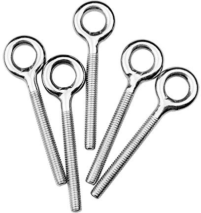 oupados 10 Stück M4 304 Edelstahl Ringschraube Runde Schraube Augbolzen | hochwertigem Edelstahl 304,4 mm Gewindelänge 30 mm, Gesamtlänge 53 mm zu Hause, Büro, Hotel und anderen Orten,,Silber