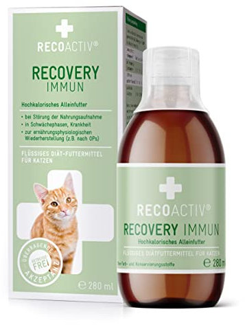 RECOACTIV Recovery Immun für Katzen, 280 ml, hochkalorisches Diät-Alleinfuttermittel zur Gewichtszunahme und ernährungsphysiologischen Wiederherstellung, bei Mangelernährung und hohem Energiebedarf