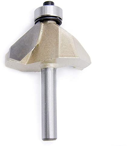 XMHF 1/4-Zoll-Schaft Fasenfräser-Bits mit 45 Grad 1,9 cm Schnittlänge, Wolframkarbidspitze