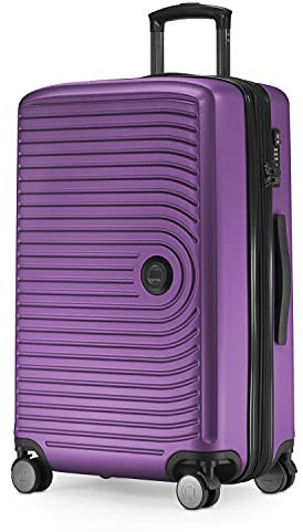 HAUPTSTADTKOFFER Mitte - Mittelgroßer Hartschalenkoffer, TSA, 4 Rollen, Check-In Gepäck mit 8 cm Volumenerweiterung, 68 cm, 88 L, Aubergine