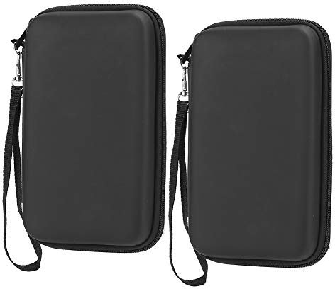 Dpofirs 2pcs Sac de Rangement Portable étui de Transport EVA Sac de Protection Rigide pour 3DS XL / 3DS LL / 3DS Consoles de Jeu Portables, avec 8 emplacements pour Cartes de Jeu, Fermeture(Noir)