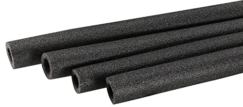 sourcing map Foam Tube Sponge Protective Sleeve Black Seal Sleeve Polyethylene Pipe 15mm(0.6 Inch) ID for Pipe Insulation, Pack of 4