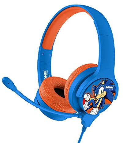 OTL Technologies SH0907 Sonic The Hedgehog Interaktiver kabelgebundener Studien-Kopfhörer mit abnehmbarem Mikrofon