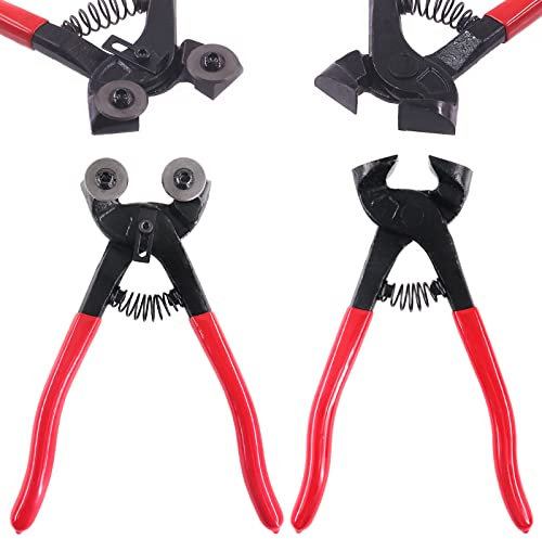 Swpeet 2Pcs Mosaic Tools Set, Including Heavy Duty Glass Mosaic Cut Nippers and Tile Nippers, Hardened Alloy Strength Steel Perfect for DIY Tile Mosaic Cutter