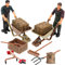 Zerodeko 12 Stück Miniatur Bauernhof Zubehör Mit Bauern Figuren - Spielzeug Set Für Mikrolandschaften Und Garten Dekoration