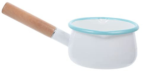 Cabilock Enamel Snow Pan Small Saucepan Kitchenware for Cooking White for Making Food Light Meals Kitchen