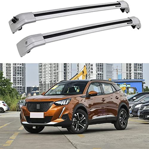 HOWENG Auto-Dachträgerstangen Querträger Aluminium,für Peugeot 2008 SUV 2020 2021 2022 Auto-Querträger Dachgepäckträger Oberer Frachttransportträger Fahrradhalterung
