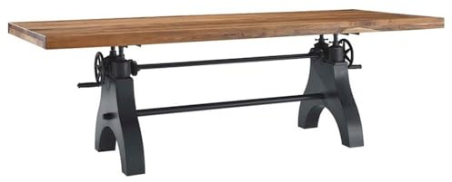Modway EEI-6149-BLK-NAT Genuine 96 Crank Adjustable Height Dining and Conference Table, Black Natural
