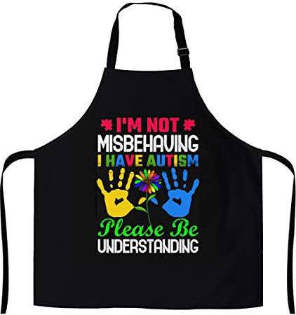 874 Schürze, Ich Habe Autismus. Bitte Haben Sie Verständnis Malschürze Personalisiert Kunstkittel Wasserdicht Kochschürze Für Bemalen Gastronomie Papa