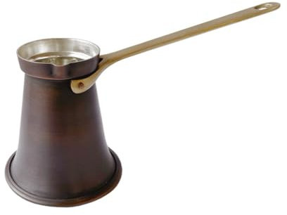 ZHSHOP Caffettiera turca in rame di alta qualità fatta a mano (Cezve/Ibrik) da 320 ml – Caffettiera greca e araba multifunzione, per piano cottura Briki, Chai Warmer, Turchia, top design, lavorazione