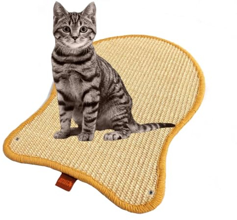 Ready To Pets Herz-Kratzmatte für Katzen, Sisal-Material, Wandmontage und Bodenbefestigung mit Klettband (Einheitsgröße, Fisch)