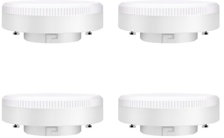 EXTRASTAR GX53 LED Leuchtmittel 3000K Warmweiß, 7W Ersetzt 50W, 630LM Einbaustrahler für Schranklicht, 120 Grad Ausstrahlungswinkel, Nicht dimmbar, 4 Stück