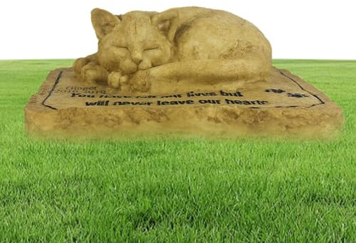 Fulenyi Pierre tombale pour animal de compagnie – Pierre commémorative imperméable pour chat | Pierre tombale élégante en résine pour pelouse, jardin, terrasse, extérieur