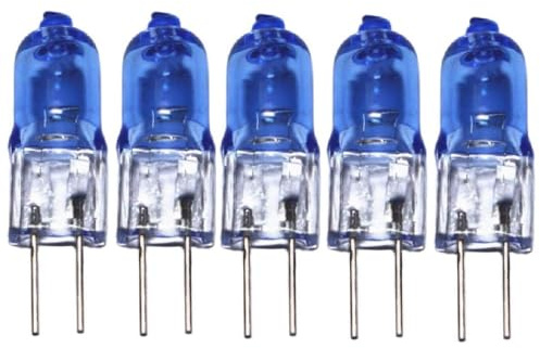 WYLIELAMSH 10 Stück Halogenlampe 12V G4 Hellblau Plattiert Leuchtend Weiß/Warmweiß transparente Glühbirne Kristalllampe Kronleuchter Glühbirne G4 12V,20W-Glühweiß