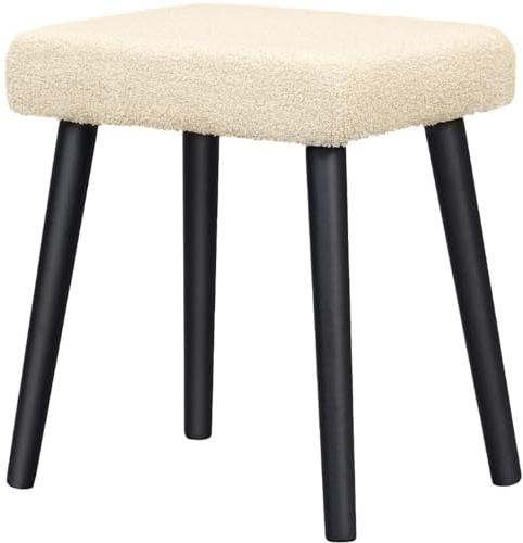 eSituro Sitzhocker Quadratischer Schminkhocker, Beige, 46 x 32 x 47.5 cm