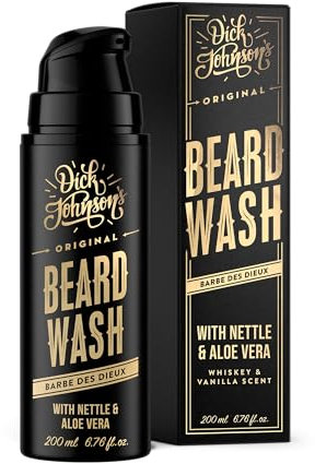 Dick Johnson Bartshampoo Godlike Whiskey Vanille Duft 200 ml – Bartshampoo Männer & Bartseife mit Brennesselextrakt – Bart Shampoo und Bartpflege – Weihnachtsgeschenke für Männer – Made in Finnland
