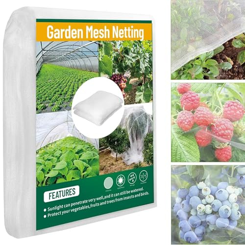 Filet Anti-Insecte 2.5x10M Potager avec Maille Fine de Protection, Arceaux Serre de Jardin