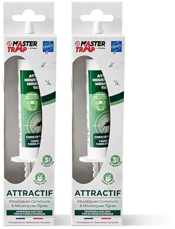 MASTER TRAP BY FAVEX - Lot de 2 recharges Anti-moustiques - Pour pièges Extérieurs Master Trap - 2 recharges pour 6 mois de protection - Solution pour attirer moustiques - 2x30g