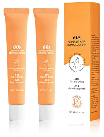 Enthaarungscreme Gesicht, 2 Stück Haarentfernungscreme Gesicht, Oberlippenhaarentfernung, Gesichtshaarentferner für Frauen, Gentle Formula, Beruhigende Haarentfernung für Lippen, Wangen, Body (2)