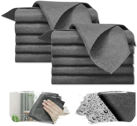 JNYUTEEN 10 Piezas Paño de Limpieza Mágico, 30 x 30 cm Paños de Microfibra Reutilizables, Paño de Limpieza Mágico Engrosado Trapos de Limpieza para Limpiar Ventanas Vidri Baño Cocinas