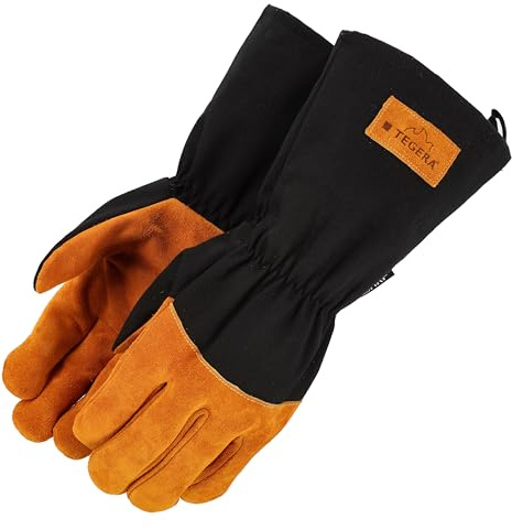Tegera 227 BBQ King - Grillhandschuh Aus Hochwertigem Hitzebeständigem Leder (Größe 9, 1 Paar)