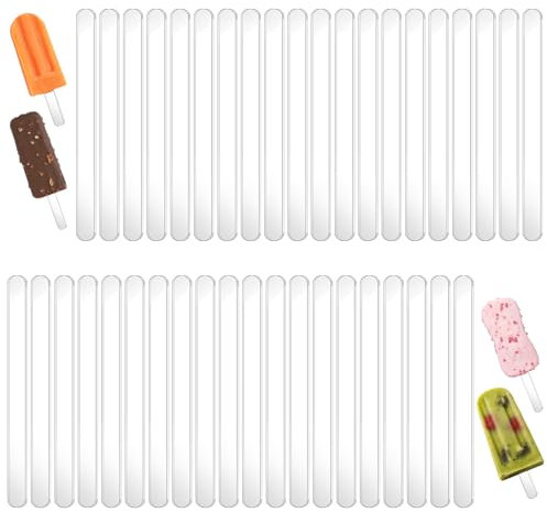 TIESOME 40 palitos acrílicos, reutilizables, moldes para tartas, espejos, helados, pasteles, regalos, fiestas, helados, postres, manualidades, manualidades, 40 unidades
