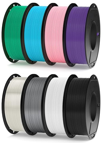 ELEGOO Pack de 8 Bobines de Filament PLA mini 250g 1,75 mm, 8 Couleurs de Filaments pour Imprimante 3D Précision Dimensionnelle +/- 0,02 mm, 8 Bobines de 250g
