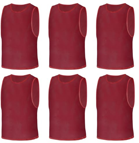 AUYAO Fussballtraining Leibchen Fubball Kinder 6 Set Trainingsleibchen Herren Fußball Trainingsweste Sport Markierungshemd Damen Westen fürs Fussball Volleyball Basketball Teamtraining M~Xl (Grün)