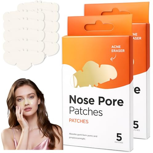 10 Stück Nase Pimple Patches, Mighty Patch für die Nase, Hydrokolloid-Pflaster, Pflaster Für Gesicht Nases, Für Den Tag & Die Nacht Absorbiert Unreinheiten In 6 Bis 8 Stunden